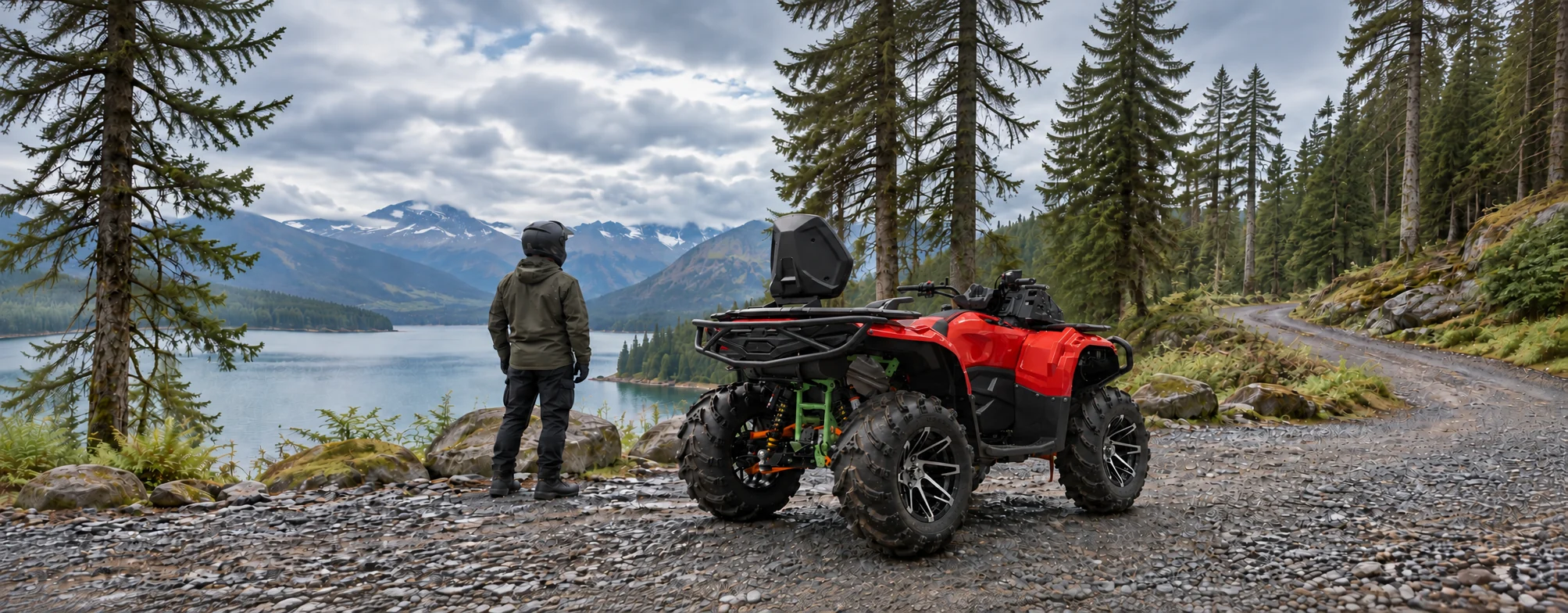 S700 and a rider on a woodland trail