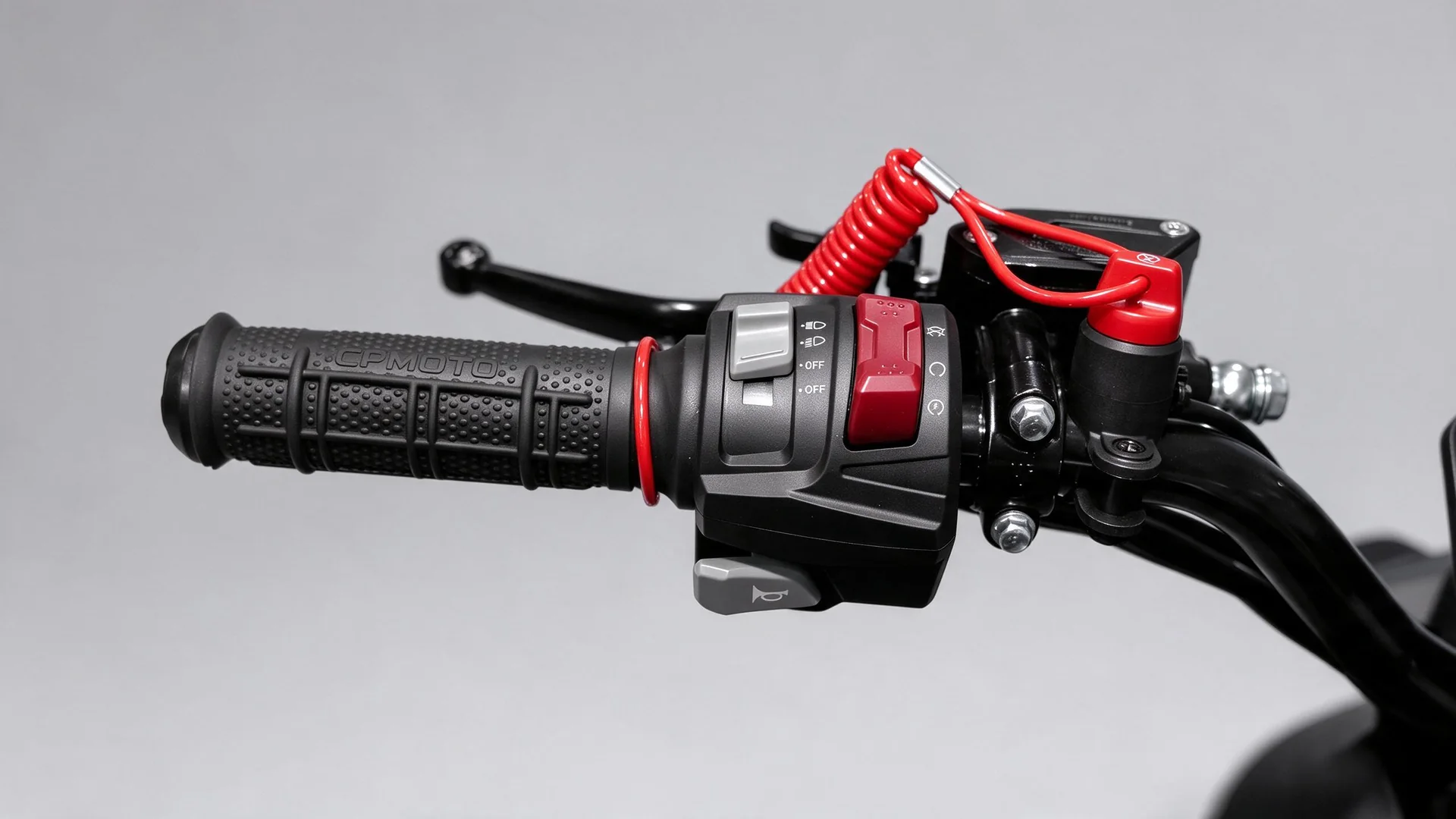 SMH110 product rendering — Left handlebar controls